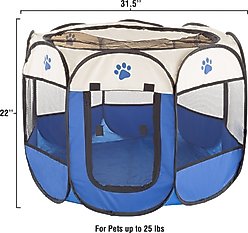 Pet Adobe Portable Pop-Up Dog & Cat Playpen, Blue, Medium slide 2 of 7