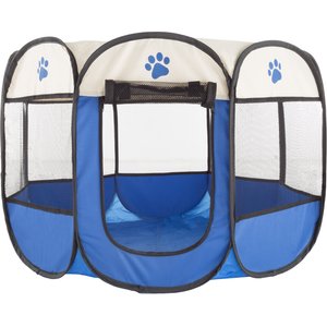 Pet Adobe Portable Pop-Up Dog & Cat Playpen, Blue, Medium