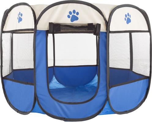 Show full view: Pet Adobe Portable Pop-Up Dog & Cat Playpen, Blue, Medium slide 7 of 8