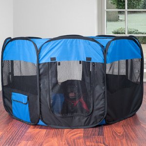 Pet Adobe Portable Pop-Up Dog & Cat Playpen, Blue, X-Large