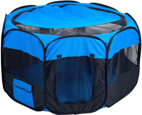 Show full view: Pet Adobe Portable Pop-Up Dog & Cat Playpen, Blue, X-Large slide 3 of 5