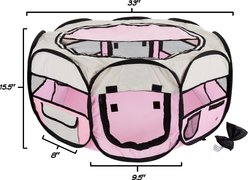 Pet Adobe Portable Pop-Up Dog & Cat Playpen, Pink, Large slide 2 of 6