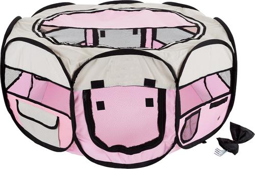 Show full view: Pet Adobe Portable Pop-Up Dog & Cat Playpen, Pink, Large slide 6 of 7