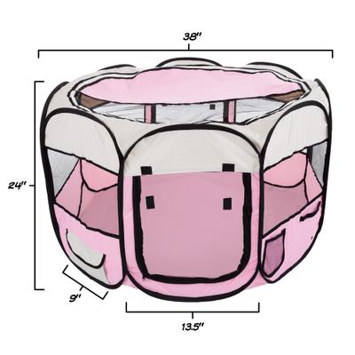 Show full view: Pet Adobe Portable Pop-Up Dog & Cat Playpen, Pink, X-Large slide 2 of 7