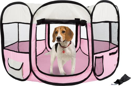 Show full view: Pet Adobe Portable Pop-Up Dog & Cat Playpen, Pink, X-Large slide 3 of 7