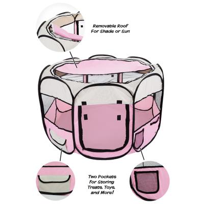 Show full view: Pet Adobe Portable Pop-Up Dog & Cat Playpen, Pink, X-Large slide 4 of 7