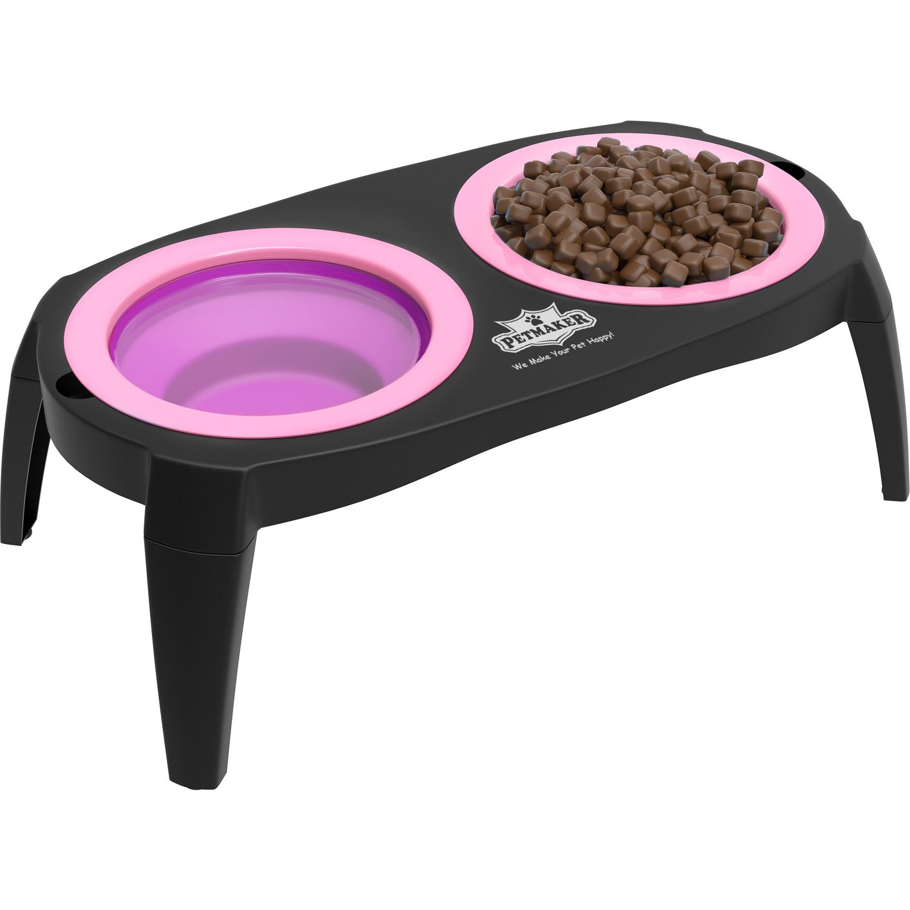 Pet Adobe Raised Dog & Cat Bowl Stand, Pink