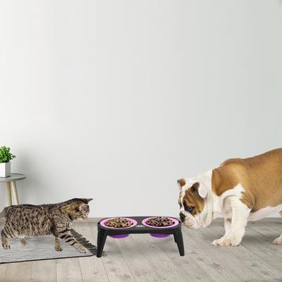 Show full view: Pet Adobe Raised Dog & Cat Bowl Stand, Pink slide 3 of 5