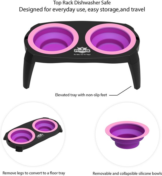 Show full view: Pet Adobe Raised Dog & Cat Bowl Stand, Pink slide 5 of 5