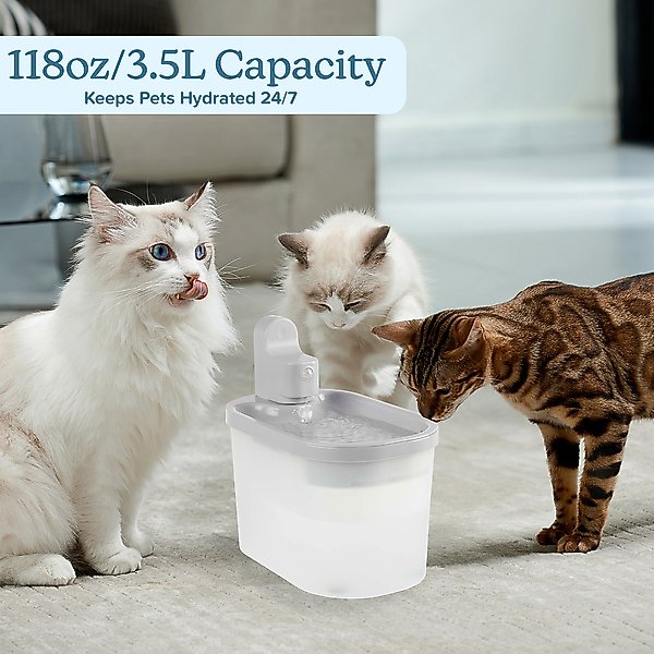 Show full view: Pet Adobe Stainless Steel Dog & Cat Water Fountain, Large, 3.5-L slide 3 of 9