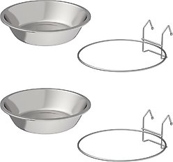 Pet Adobe Stainless-Steel Hanging Dog & Cat Bowl Set