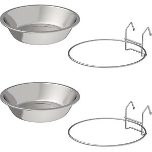 Pet Adobe Stainless-Steel Hanging Dog & Cat Bowl Set