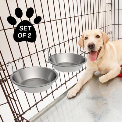 Show full view: Pet Adobe Stainless-Steel Hanging Dog & Cat Bowl Set slide 2 of 4