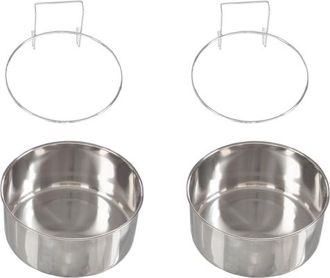 Show full view: Pet Adobe Stainless-Steel Hanging Dog & Cat Bowl Set slide 3 of 5