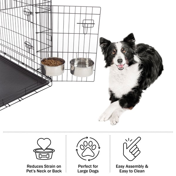 Show full view: Pet Adobe Stainless-Steel Hanging Dog & Cat Bowl Set slide 5 of 5
