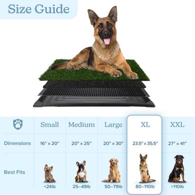 Show full view: Pet Adobe Washable Artificial Grass Dog Pee Pad with Tray, Large: 35.5 x 23.5-in slide 7 of 8