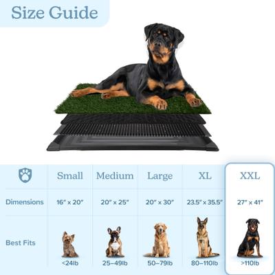 Show full view: Pet Adobe Washable Artificial Grass Dog Pee Pad with Tray, X-Large: 41 x 27-in slide 7 of 8