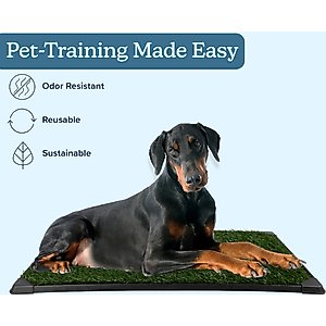 Pet Adobe Washable Artificial Grass Dog Pee Pad with Tray, X-Large: 41 x 27-in
