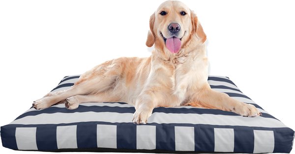 Show full view: Pet Adobe Water-Resistant Indoor/Outdoor Dog Bed with Removable Cover, Navy, Large slide 1 of 6