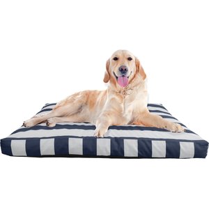 Pet Adobe Water-Resistant Indoor/Outdoor Dog Bed with Removable Cover, Navy, Large