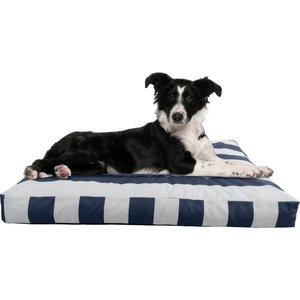 Pet Adobe Water-Resistant Indoor/Outdoor Dog Bed with Removable Cover, Navy, Medium