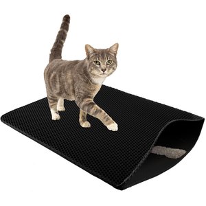 Pet Adobe Waterproof Cat Litter Mat, Black, 30 x 24-in