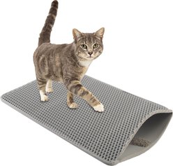 Pet Adobe Waterproof Cat Litter Mat, Gray, 24 x 15-in