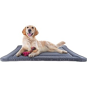 Pet Adobe Waterproof Crate Dog Bed, Gray, Large