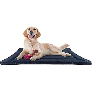 Pet Adobe Waterproof Crate Dog Bed, Navy, Large