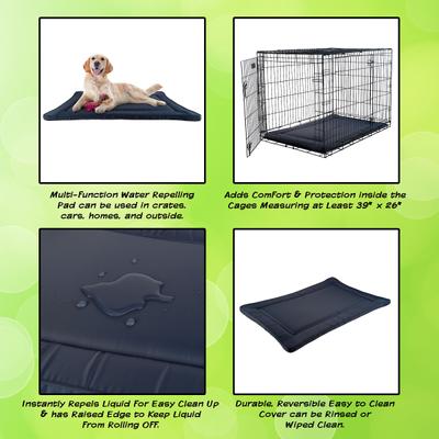 Show full view: Pet Adobe Waterproof Crate Dog Bed, Navy, Large slide 4 of 9