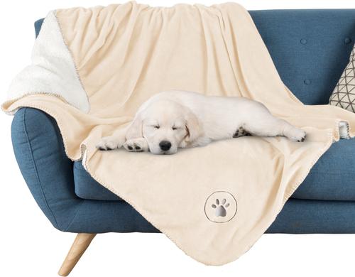 Show full view: Pet Adobe Waterproof Fuzzy Throw Blanket, Cream, Large slide 7 of 9