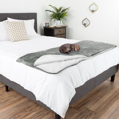 Show full view: Pet Adobe Waterproof Fuzzy Throw Blanket, Gray, Large slide 2 of 9