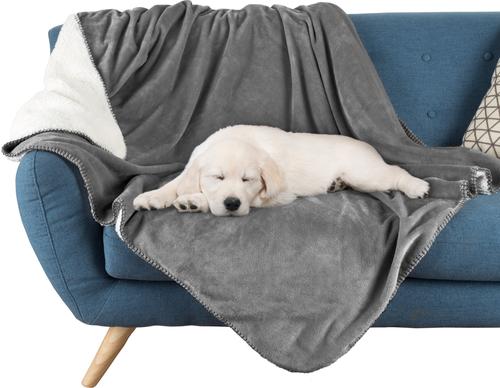 Show full view: Pet Adobe Waterproof Fuzzy Throw Blanket, Gray, Large slide 7 of 9