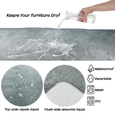 Show full view: Pet Adobe Waterproof Fuzzy Throw Blanket, Gray, Medium slide 3 of 9