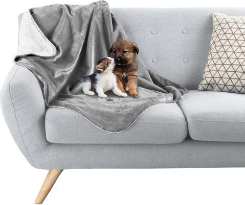 Show full view: Pet Adobe Waterproof Fuzzy Throw Blanket, Gray, Medium slide 6 of 9