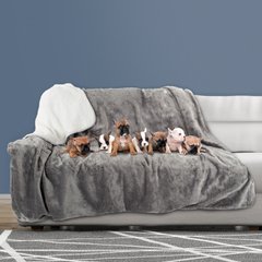 Pet Adobe Waterproof Fuzzy Throw Blanket, Gray, X-Large