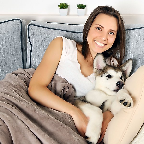 Show full view: Pet Adobe Waterproof Fuzzy Throw Blanket, Gray, X-Large slide 4 of 9