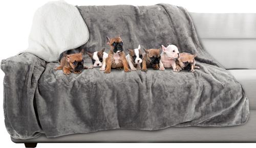 Show full view: Pet Adobe Waterproof Fuzzy Throw Blanket, Gray, X-Large slide 7 of 9