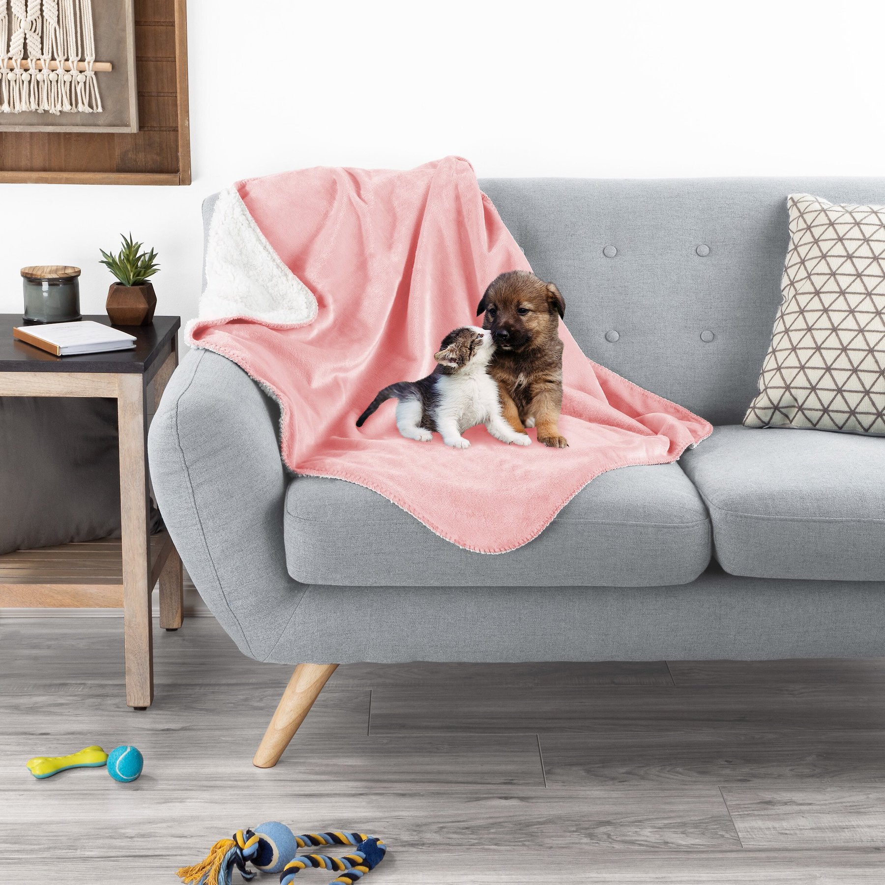 Pet Adobe Waterproof Fuzzy Throw Blanket, Pink, Medium