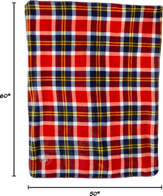 Show full view: Pet Adobe Waterproof Fuzzy Throw Blanket, Red Plaid, Large slide 2 of 9