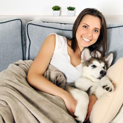 Show full view: Pet Adobe Waterproof Fuzzy Throw Blanket, Tan, X-Large slide 4 of 9