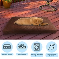 Pet Adobe Waterproof Indoor/Outdoor Memory Foam Dog Bed, Brown, Large slide 2 of 8