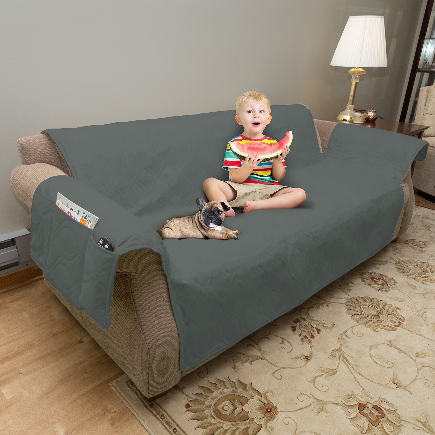 Pet Adobe Waterproof Protector Cover, Couch, Gray
