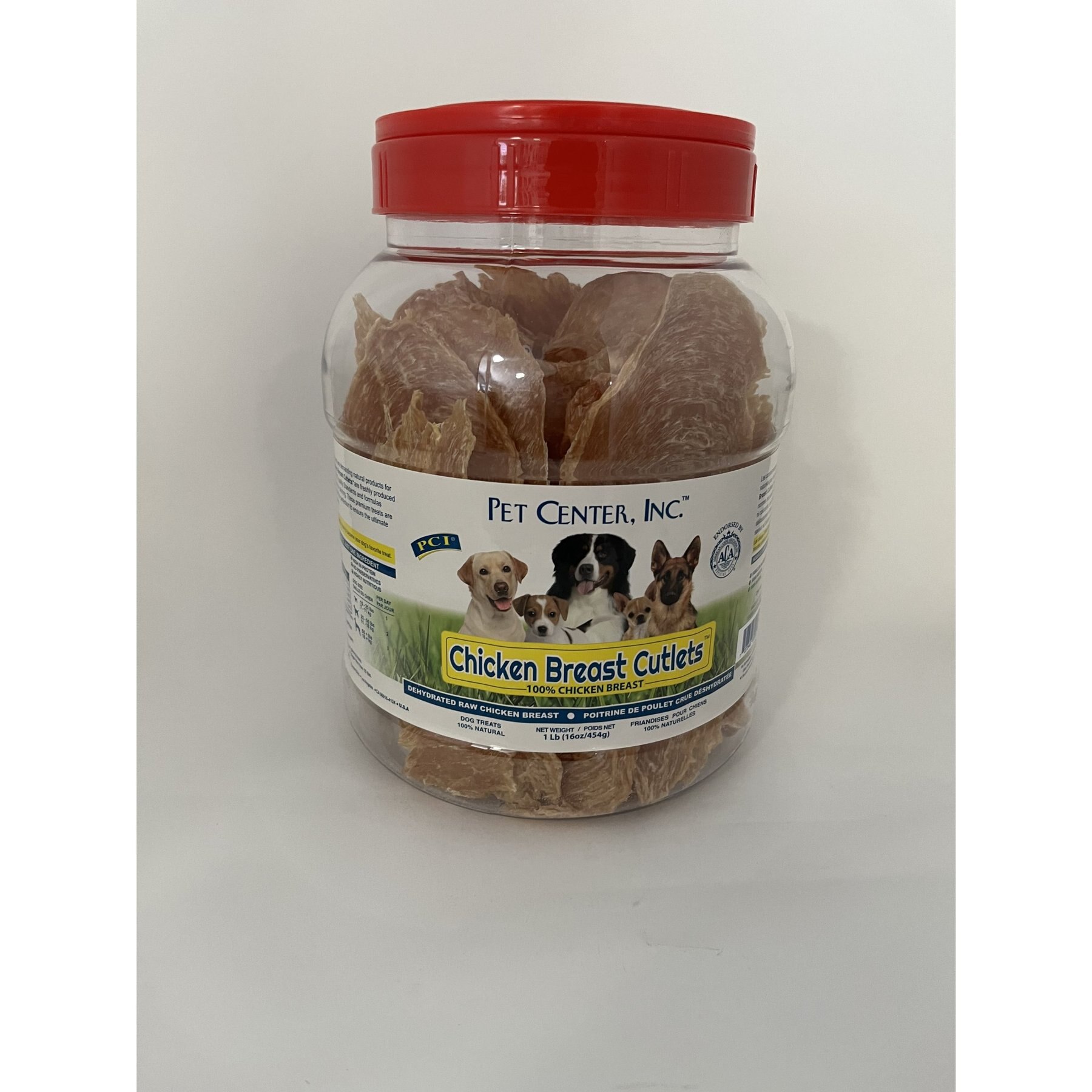 Pet Center Chicken Breast Tender Cutlet Dehydrated Dog Treats, 1-lb canister