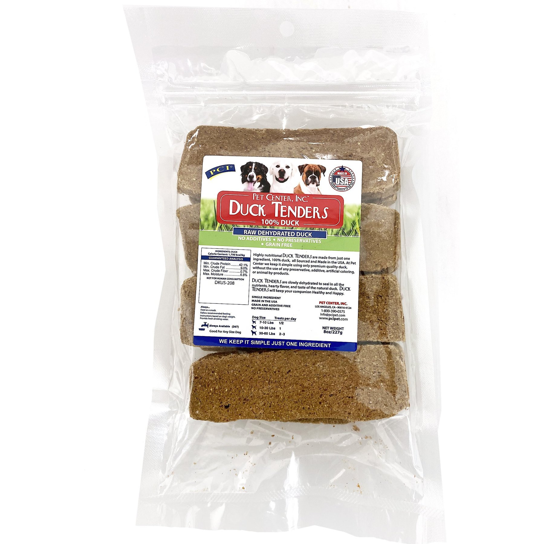 Pet Center Duck Tenders Dehydrated Dog Treats, 8-oz bag