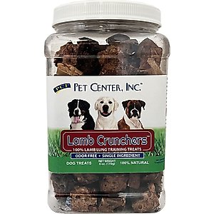 Pet Center Lamb Crunchers High Protein Dehydrated Dog Training Treats, 6-oz canister