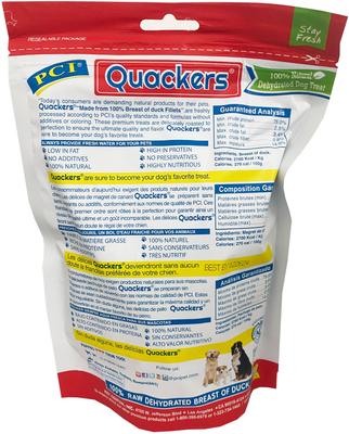 Show full view: Pet Center Quackers Duck Breast Dog Treats, 8-oz bag slide 3 of 6
