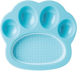 Pet Dream House PAW Mini 2-in-1 Cat & Dog Slow Feeder & Lick Pad, Small, Blue