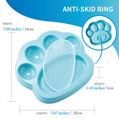 Show full view: Pet Dream House PAW Mini 2-in-1 Cat & Dog Slow Feeder & Lick Pad, Small, Blue slide 4 of 11