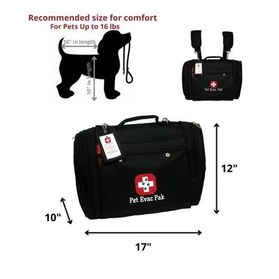 Show full view: Pet Evac Pak Small Dog Pak Pet Emergency Kit & Carrier slide 4 of 10